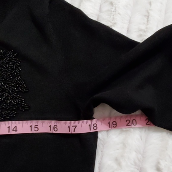 Cable & Gauge Black embellished gorgeous beaded sweater Small EUC - Picture 4 of 8